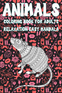 Coloring Book for Adults Relaxation Easy Mandala Animals