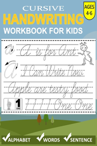 Cursive Handwriting Workbook for Kids Ages 4-6