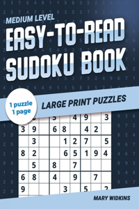 Medium Level Easy-To-Read Sudoku Book Large Print Puzzles