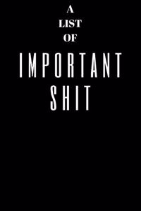 A List Of Important Shit