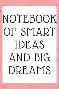 Notebook of Smart Ideas and Big Dreams: Notebook for Entrepreneurs, Capture Your Best Ideas, Motivational Logbook, NoteBook to write dreams, Journal for experience Diary for secrets, Cool 