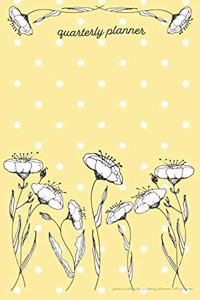 Yellow Polka Dot Quarterly Planner with Poppies
