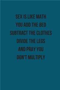 Sex Is Like Math You Add The Bed Subtract the Clothes Divide the Legs and Pray You Don't Multiply