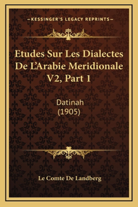 Etudes Sur Les Dialectes De L'Arabie Meridionale V2, Part 1