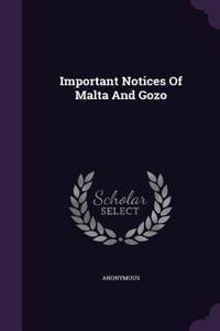 Important Notices of Malta and Gozo