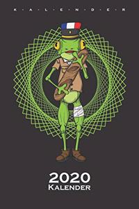 Französischer Frosch mit Baguette Kalender 2020