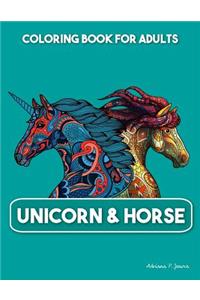 Unicorn & Horse Coloring book for Adults