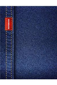 Notebook: Composition Book, Journal (8.5 X 11 Inches, 120 Pages, Lined Paper) Denim Design-1