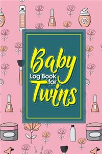 Baby Log Book for Twins: Baby Feed Tracker, Baby Meal Tracker, Baby Tracker Log, Twin Baby Tracker, Cute Beauty Shop Cover, 6 x 9