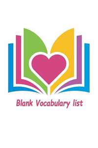 Blank Vocabulary list