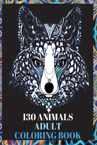 130 Animals Adult Coloring Book