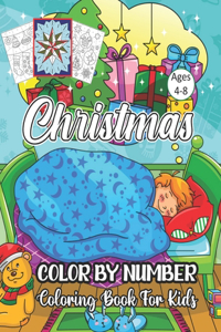 Christmas Color By Number Coloring Book For Kids Ages 4-8