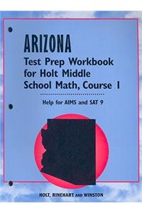 Arizona Test Prep Workbook for Holt Middle School Math, Course 1