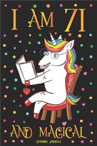 Unicorn Journal I am 71 and Magical