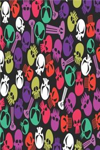 Colorful skull notebook pink