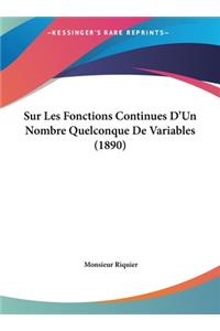 Sur Les Fonctions Continues D'Un Nombre Quelconque de Variables (1890)