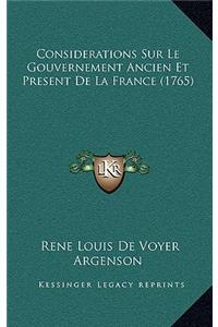 Considerations Sur Le Gouvernement Ancien Et Present De La France (1765)