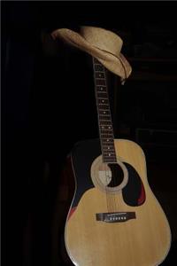 Acoustic Guitar and Straw Cowboy Hat Journal