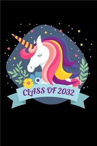 Class of 2032 Unicorn Notebook
