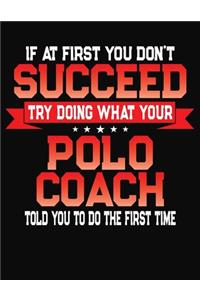 If At First You Don't Succeed Try Doing What Your Polo Coach Told You To Do The First Time