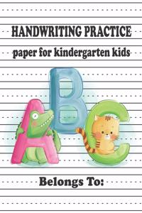 Kindergarten Hand Writing Practice Paper for ABC Kids