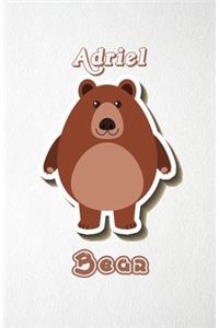 Adriel Bear A5 Lined Notebook 110 Pages
