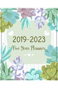 Five Year Planner 2019-2023: Monthly Schedule Organizer - Agenda Planner For The Next Five Years, 60 Months Calendar January 2019 - December 2023 Green Nature