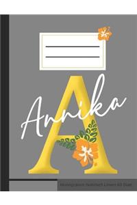 A Annika Monogramm Notizheft Liniert 60 Blatt