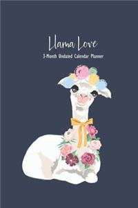 Llama Love 3-Month Undated Calendar Planner