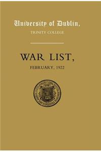 University of Dublin War List 1922