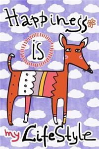 Journal Notebook For Dog Lovers, Happiness Is My Lifestyle Red Dog 3