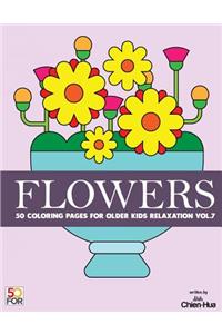 Flowers 50 Coloring Pages For Older Kids Relaxation Vol.7