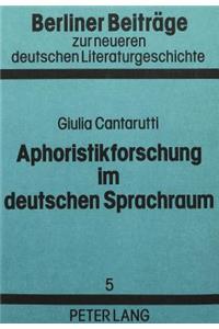 Aphoristikforschung Im Deutschen Sprachraum