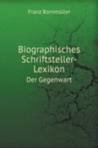 Biographisches Schriftsteller-Lexikon