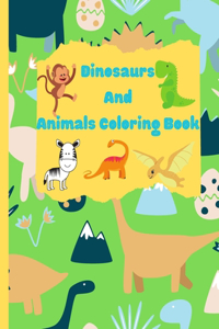 Dinosaurs And Animals Coloring Book