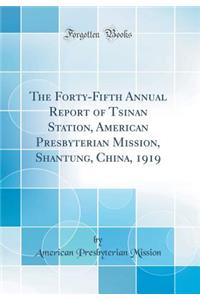 The Forty-Fifth Annual Report of Tsinan Station, American Presbyterian Mission, Shantung, China, 1919 (Classic Reprint)