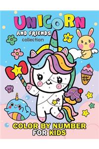 Unicorn and Friend Collection Color by Number for Kids
