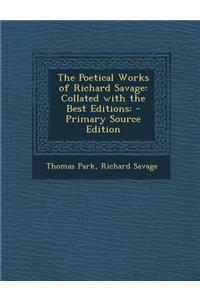 Poetical Works of Richard Savage