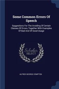 Some Common Errors Of Speech