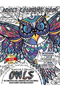 Owls Adult Coloring Book