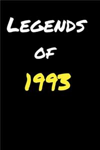 Legends of 1993 Notebook Birthday Gift