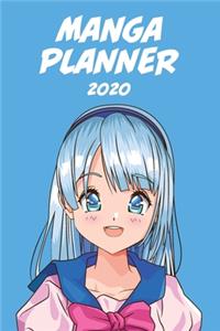 Manga planner 2020 [blue hair girl ] blue background][weekly] [6x9]