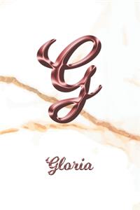 Gloria: Sketchbook - Blank Imaginative Sketch Book Paper - Letter G Rose Gold White Marble Pink Effect Cover - Teach & Practice Drawing for Experienced & As