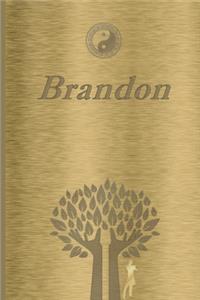 Brandon: Personalized Name Journal/Notebook for Men - Masculine Metal-look Cover with Lined Writing Pages