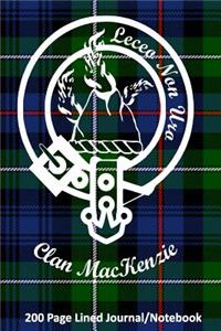 Clan MacKenzie 200 Page Lined Journal/Notebook