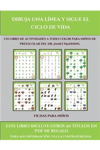 Fichas para niños (Dibuja una línea y sigue el ciclo de vida)