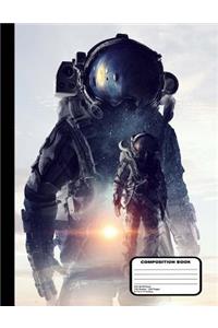 Astronauts in Space Suits Composition Notebook Dot Grid 200 Pages / 100 Sheets, 8-1/2