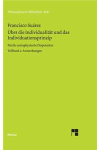 Über die Individualität und das Individuationsprinzip. 5. methaphysische Disputation / Über die Individualität und das Individuationsprinzip. 5. methaphysische Disputation