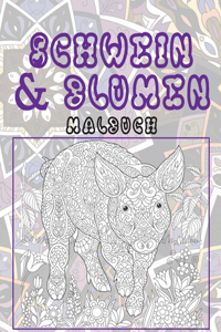 Schwein & Blumen - Malbuch