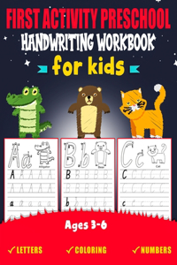 first activity preschool handwriting workbook for kids ages 3-6